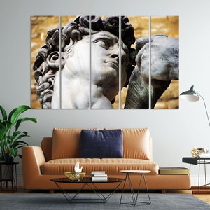 Statue of David by Michelangelo Print Art for Wall, Italy Painting Decoration, Ancient Statue Picture for Wall, Italy Ancient Art