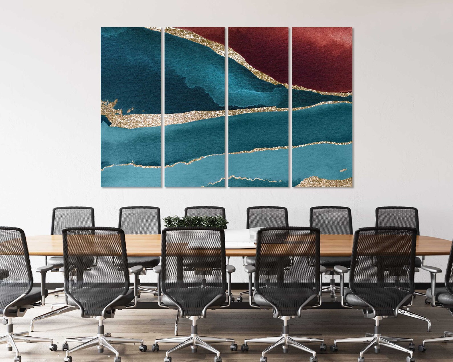 Teal and Brown Abstract Decor Gold Teal Print Art Luxury - Etsy