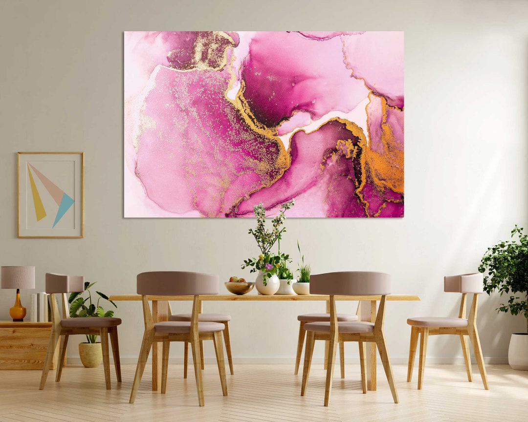 Pink Gold Marble Abstract Art Print – Modern Glam Home Decor - Etsy
