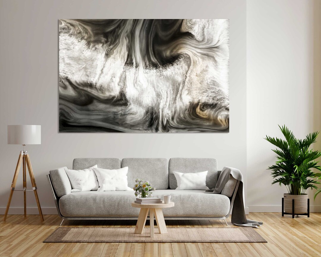 Black and White Wall Art Abstract Canvas for Modern Home Decor - Etsy