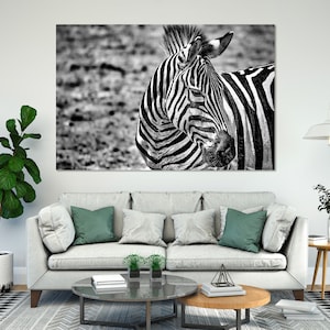 Zebra Black and White Wall Arts, Zebra Modern Decor for Wall, Zebra Original Painting Art, Zebra Pictures Decor, Wild Animal Decor for House