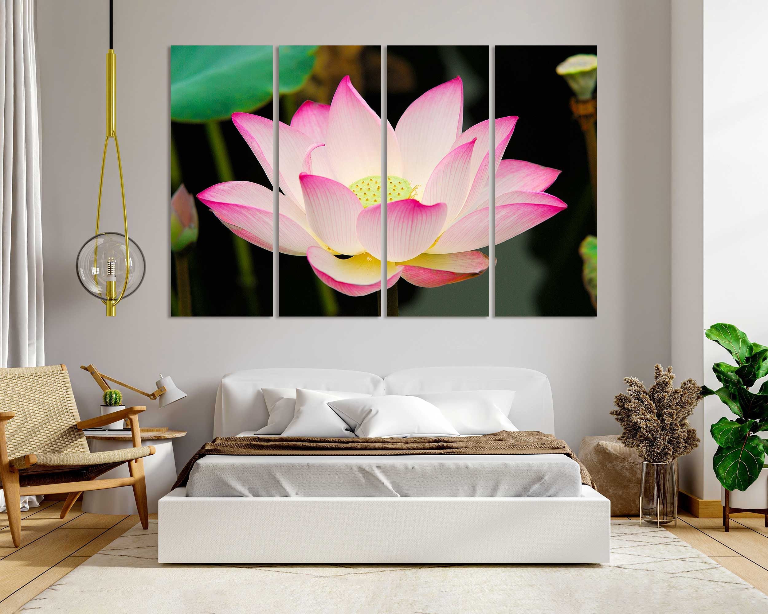 Lotus Flower Art voor slaapkamer Decor Lotus Foto voor Muur