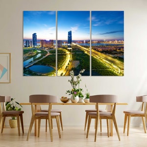 San Francisco Panoramic View Print  on Canvas, San Francisco Skyline, San Francisco Cityscape Decor for Interior Home, American Town Artwork