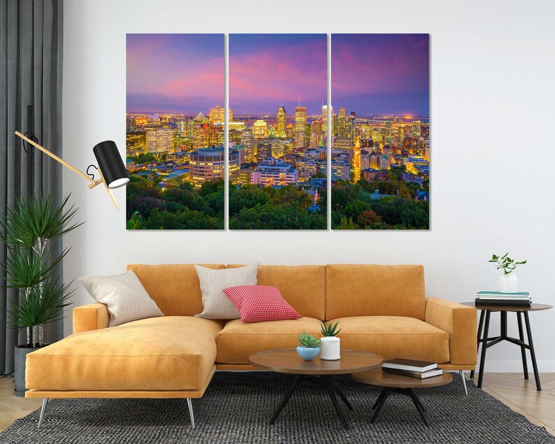 Panoramic Skyline View Downtown Montreal Decor for House Etsy