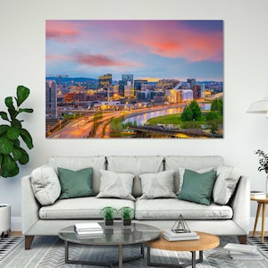 Colorful Night Oslo Cityscape, Oslo City Wall Print, Oslo City in Norway Print Canvas, Oslo Downtown Wall Decor, Norway Modern Art for Wall
