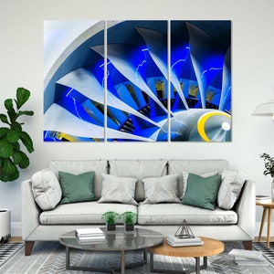 Airplane Engine Blades with Blue Backlight Close Up Picture Art Print on Canvas, Air Turbine Photo Print, Airplane Wall Art, Aircraft Gift