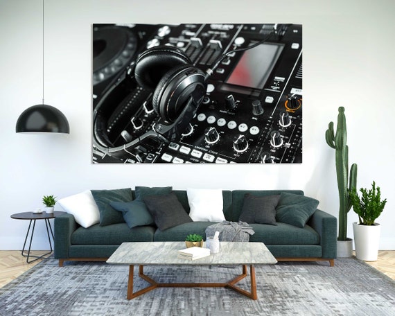 Music Wall Art DJ Console Canvas Print With Headphones - Etsy