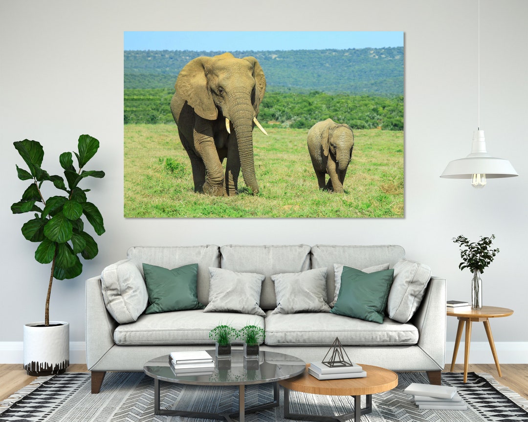 Africa Elephant Wall Art Canvas Print Decor