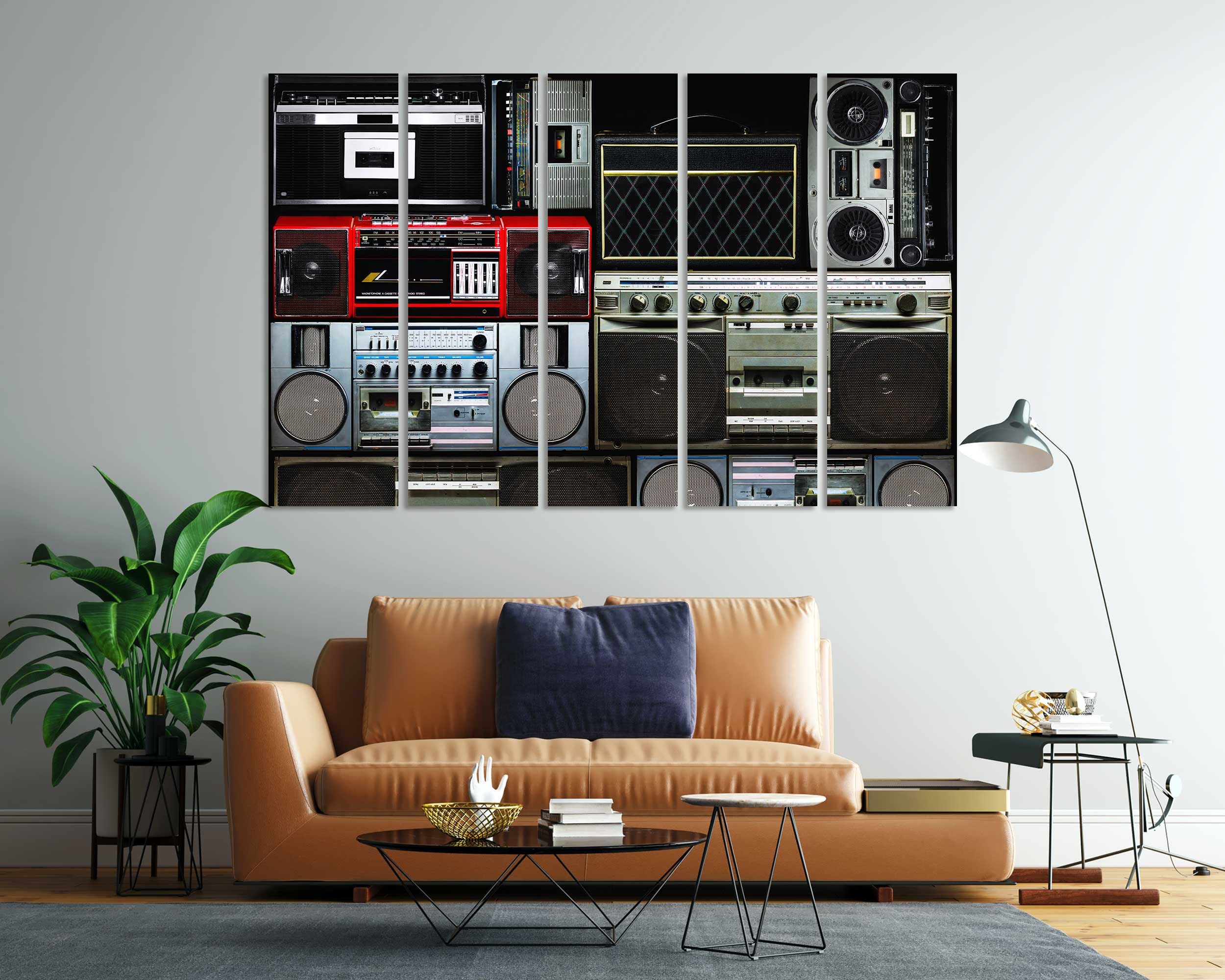 アート・デザイン・音楽 Livre renover mobilier industriel Poster Wall Art Retro Boombox Canvas Print for Music Room Decor