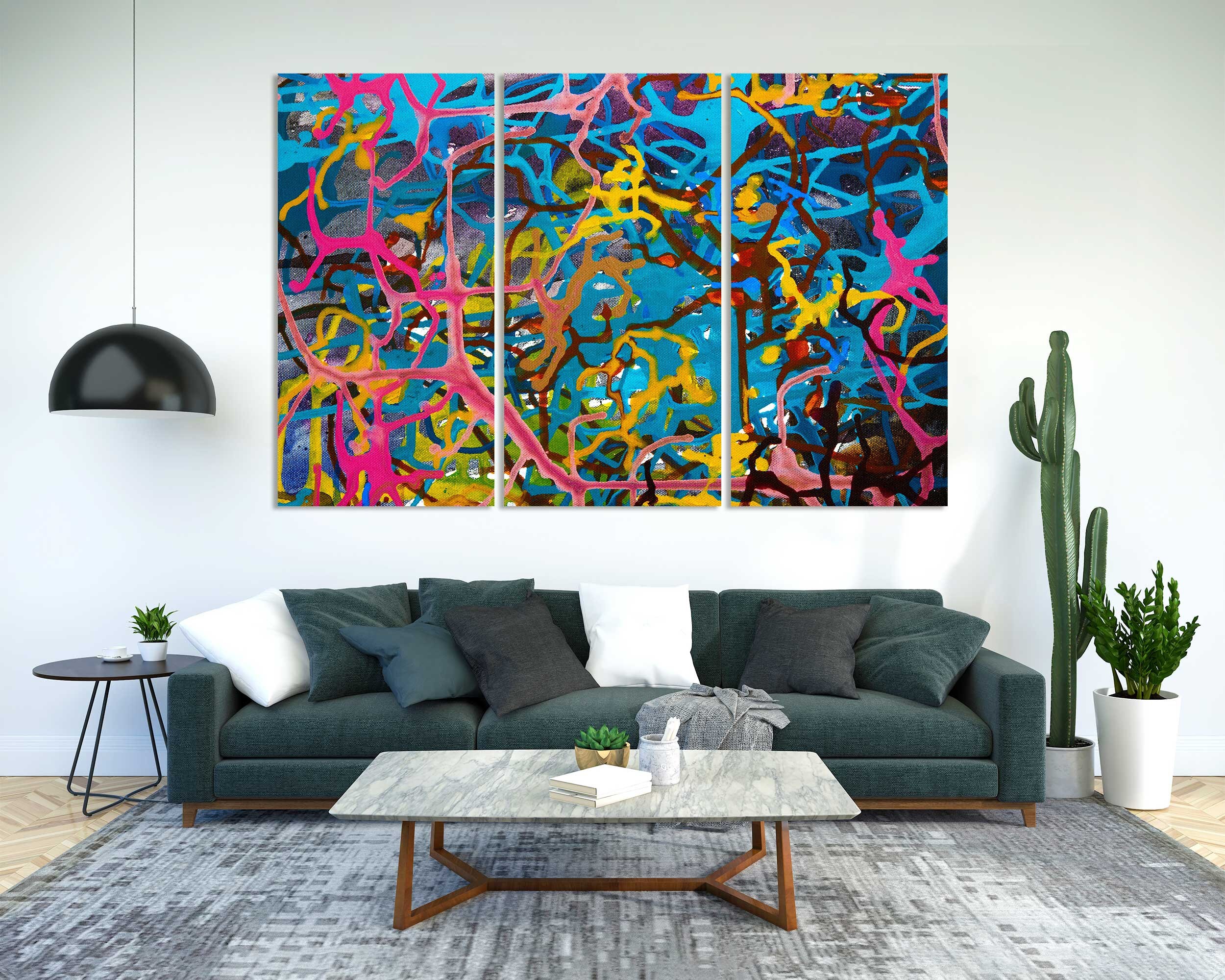 アクリル絵画　CC 家具 キャンバスに描かれたカラフルなアクリル絵の具の飛沫、家のための