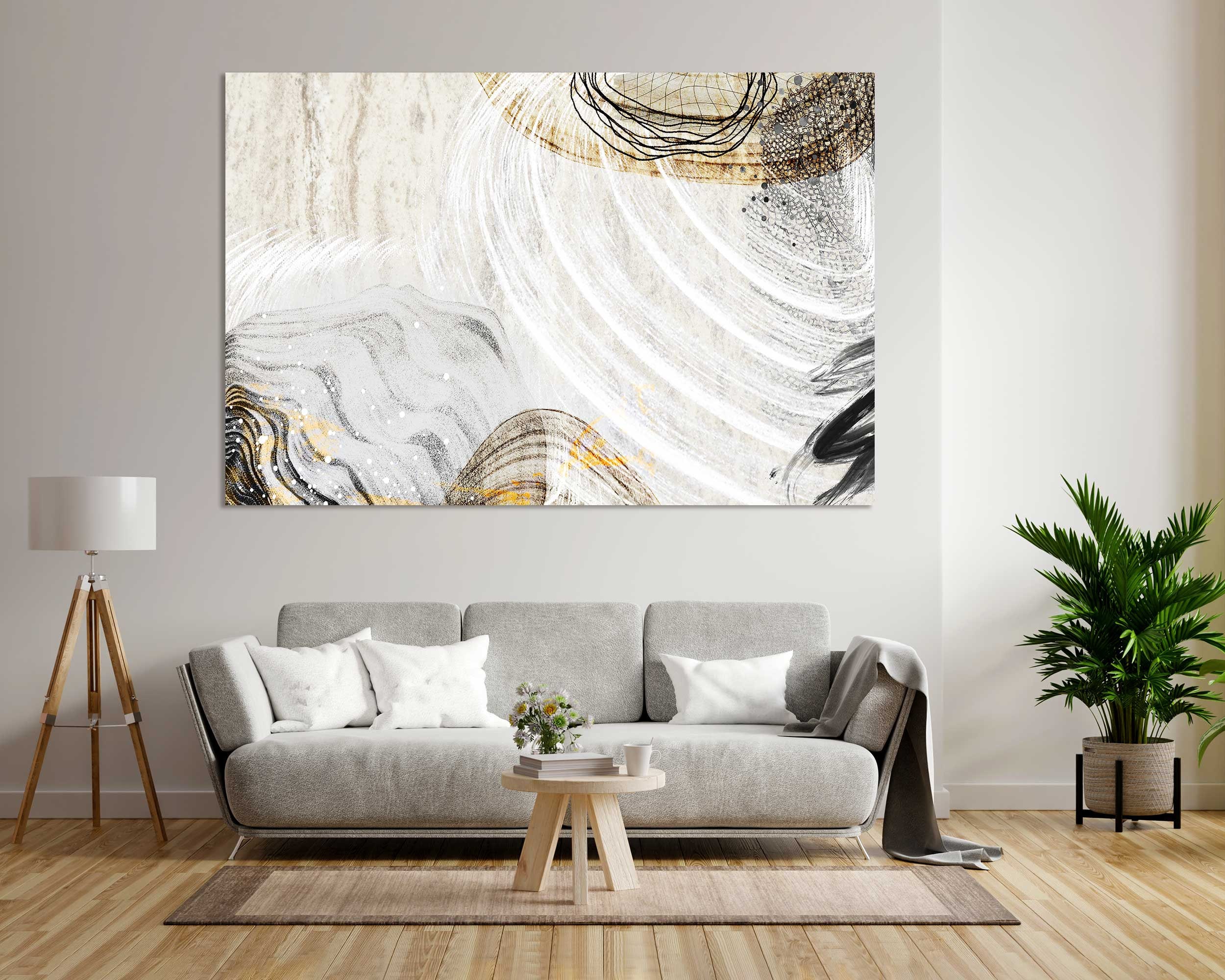 Leaveforme Abstract Canvas Wall Art - Modern Home Decor - Set India | Ubuy