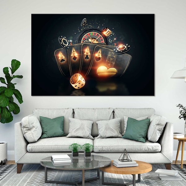 Kreative Kunst mit Poker Bild für Deko Wand, Poker Spiel Moderne Kunst, Poker Original Kunstwerk, Poker Geschenk, Glücksspiel Wandkunst, Casino Wall Art