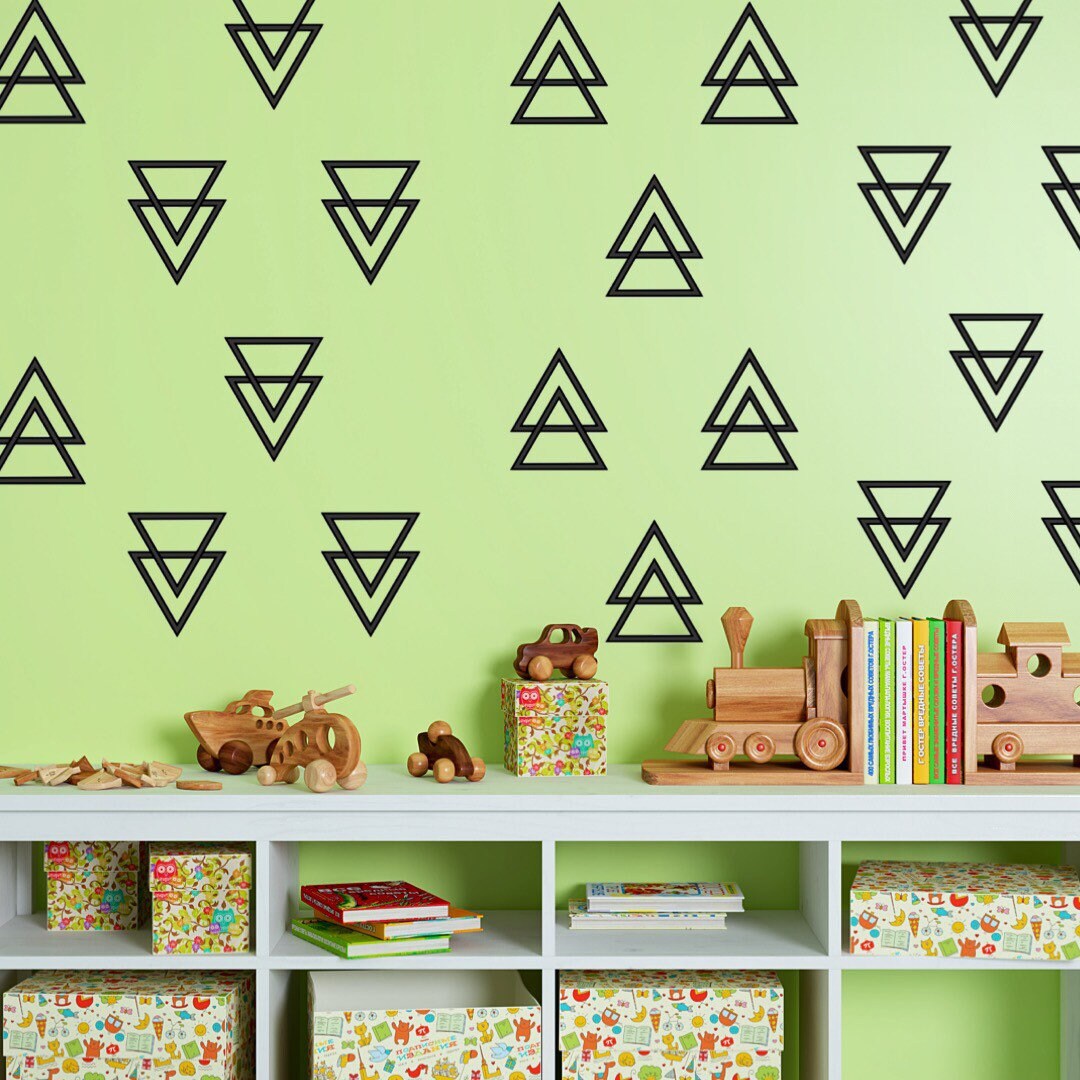 Triangle Wall Decals Removable Vinyl Wall Stickers Peel and Etsy