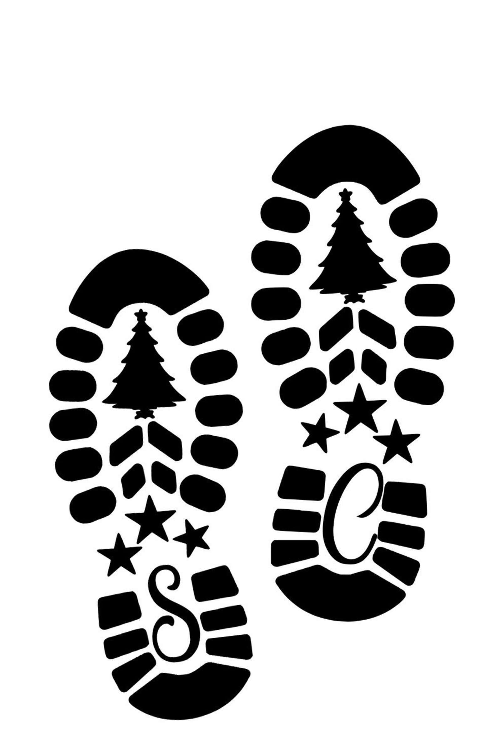 Santa Claus Boot Print Stencil / 190 Micron Mylar Stencil 2 X A4 Sheets