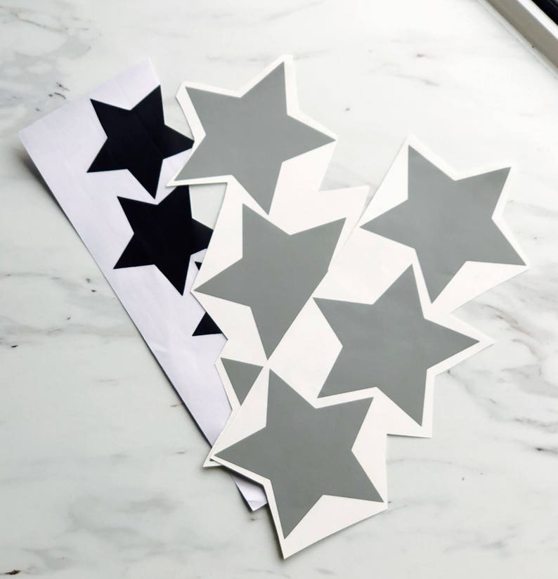 Star Wall Stickers Removable Vinyl Decals Monochrome Decor Etsy UK