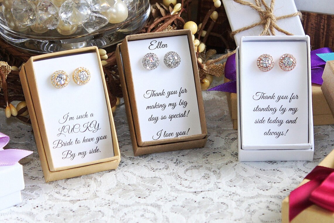 Personalized Bridesmaid earrings