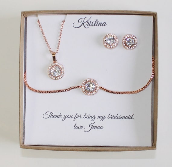 bridesmaid necklace and earring set