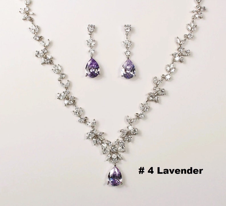 Lavender Bridal Jewelry Set Purple Amethyst Bridal Earrings Etsy