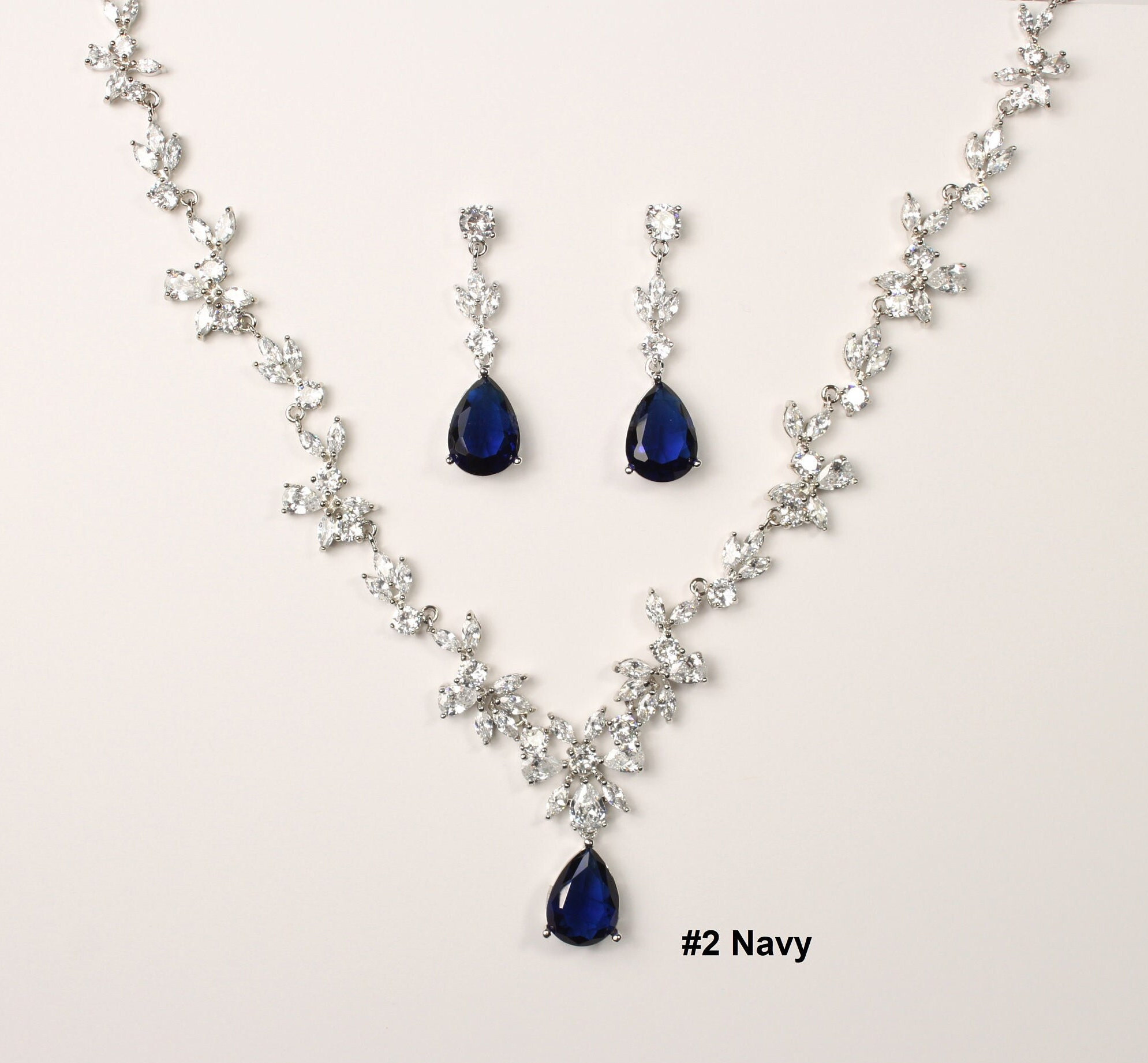 Navy Blue Bridal Jewelry Set