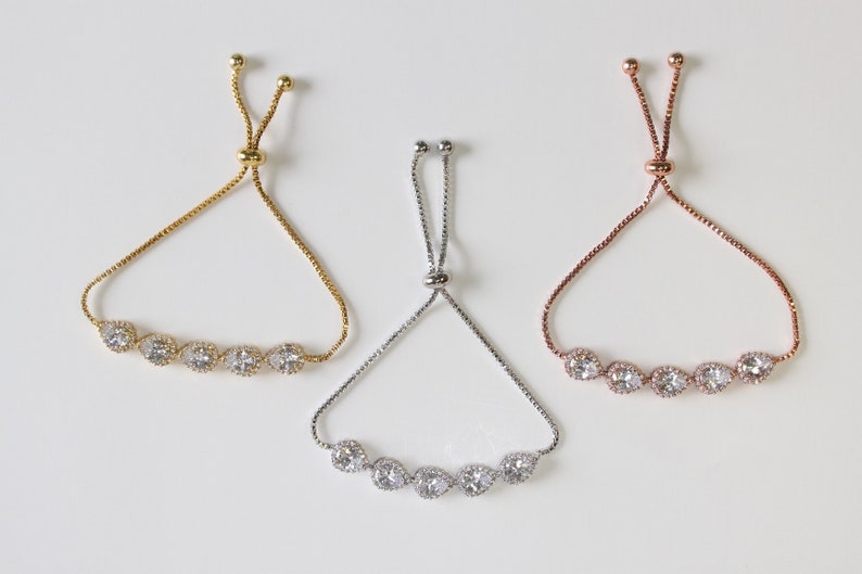 Custom color Bridesmaid gift set, Bridesmaid necklace bracelet earrings set, Bridesmaid necklace, Bridesmaid earrings, Wedding jewelry set image 5