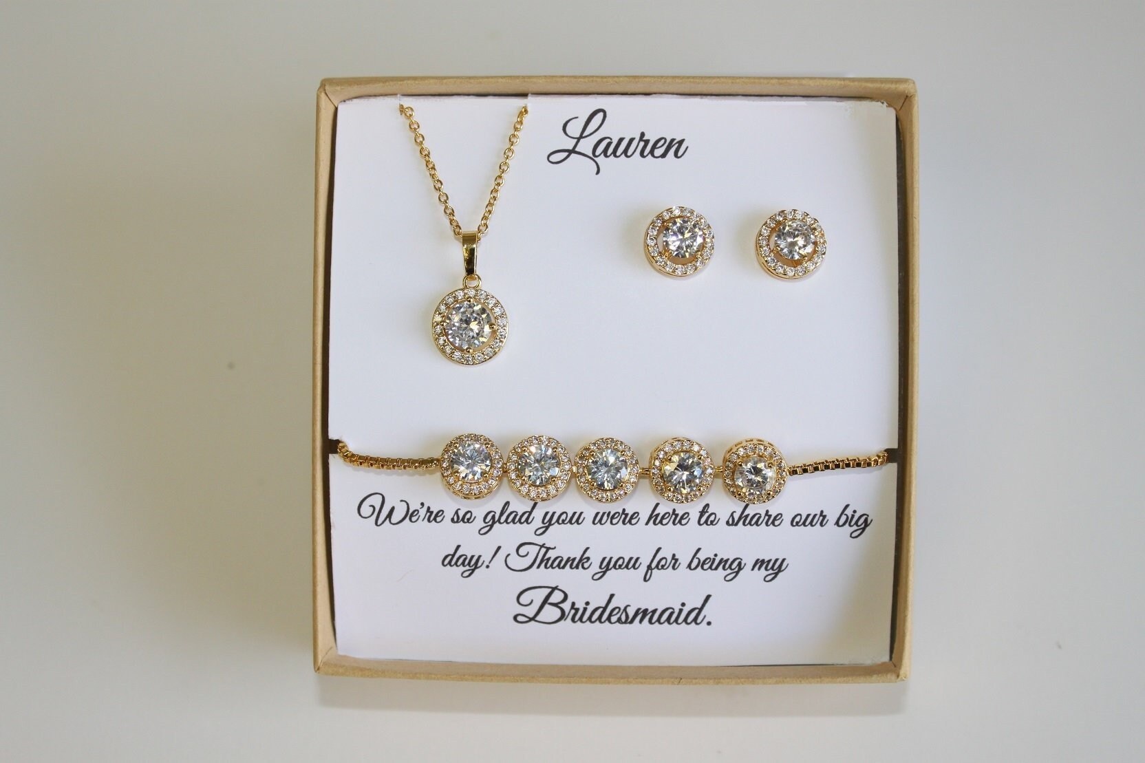 Custom personalized bridesmaid Earrings gift set Wedding Etsy