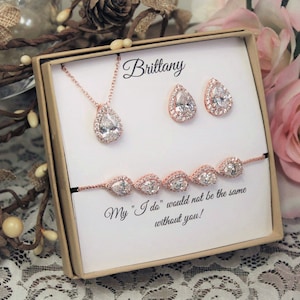Custom Bridesmaid gifts, Personalized bridesmaid earrings, wedding earrings, tear drop earrings, bridal party gift, Bridesmaid proposal gift
