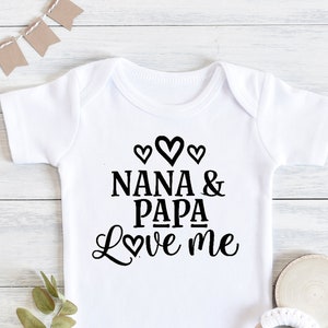 Nana & Papa Love Me - Baby Bodysuit, Toddler, Youth, Adult Shirt, Preemie - Gigi - Nana - Mimi - Baby Shower Gift - Newborn - Grandparents