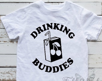 Drinking Buddies - Juice Box - Baby Bodysuit, Toddler, Youth, Adult Shirt - Summer - Fruit - Funny - Best Friends - Kids - Park - Play Date