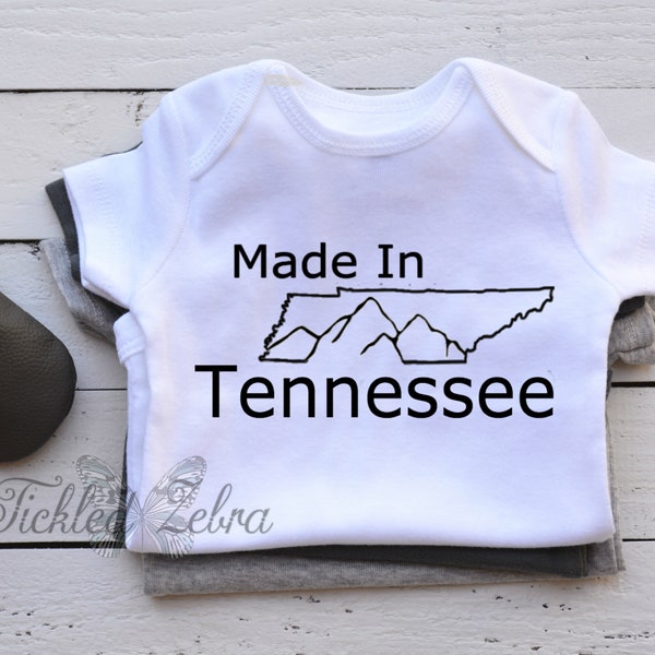 Made In Tennessee TN Rocky Top Home State Baby Bodysuit, Toddler, Youth, Adult Shirt Mountains Nashville Knoxville Gatlinburg Country Music