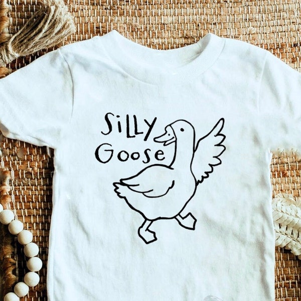 Silly Goose - Baby Bodysuit, Toddler, Youth, Adult T-Shirt , Tea Towel, Tote Bag - Birds - Best Friends -  Kids - Funny - Laugh - Gift -