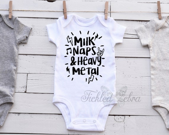 Milk Naps & Heavy Metal Baby Bodysuit Toddler Youth -