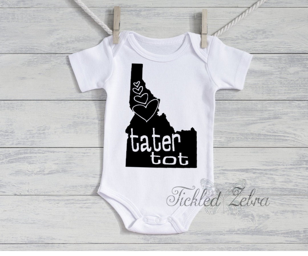 Idaho ID Tater Tot Hearts Home State Baby Bodysuit, Toddler, Youth, Adult  Shirt - Love - Heart -Birthday Baby Shower Gift Potato Funny Cute