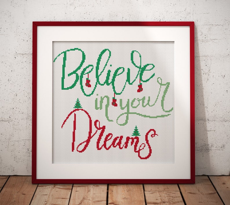 Inspirational Christmas quote cross stitch pattern PDF | Etsy