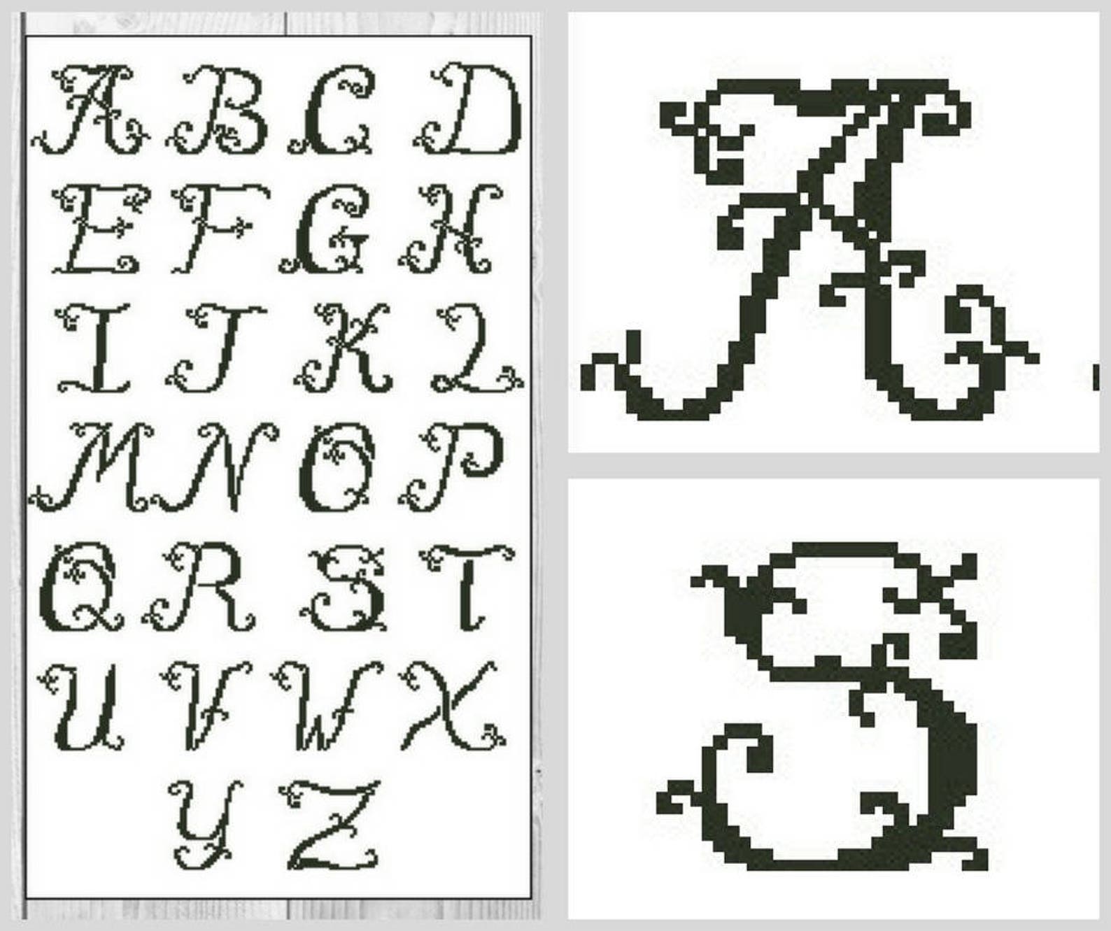 Alphabet Cross Stitch Pattern Font Cross Stitch Capital Etsy