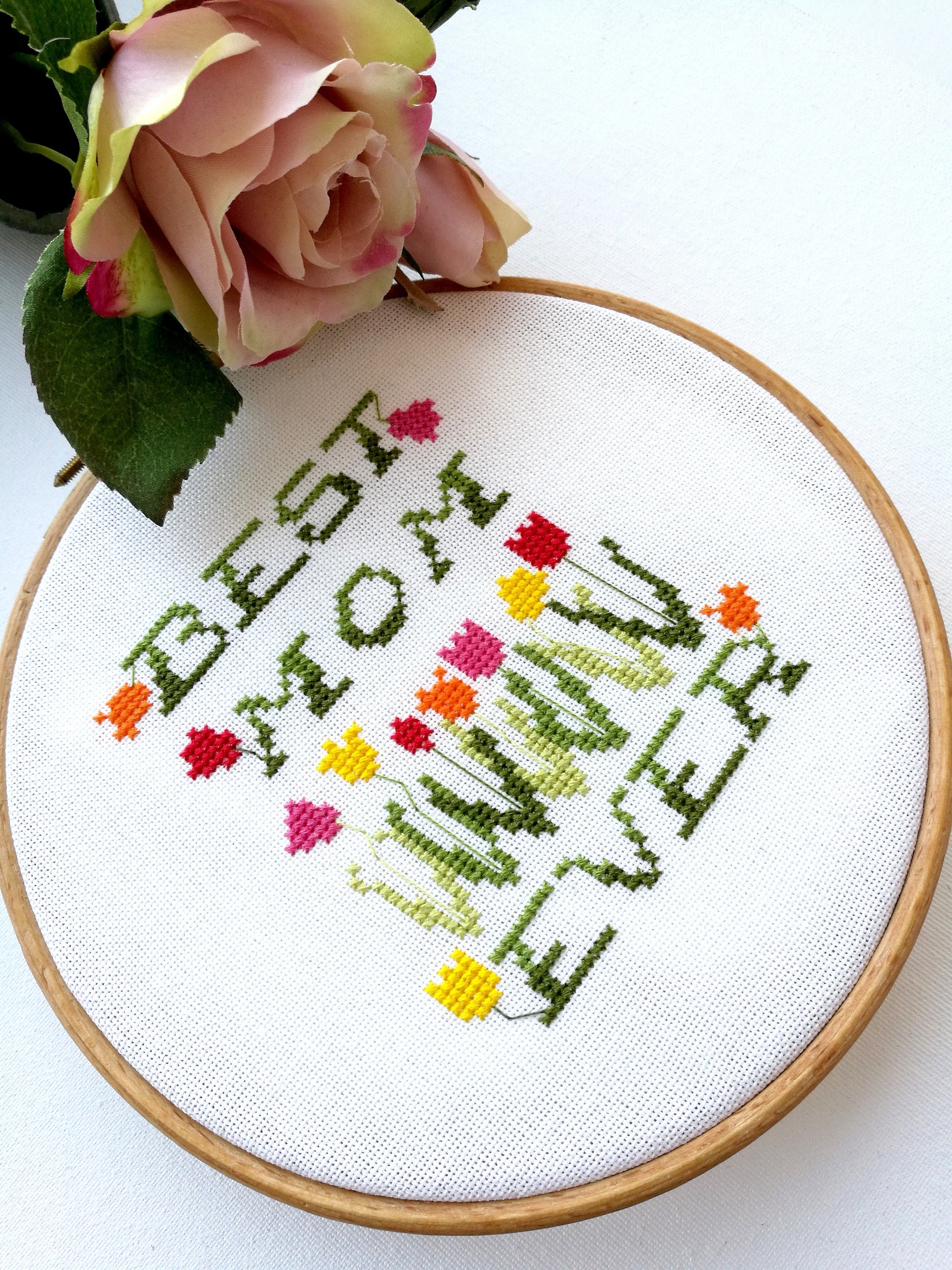 Best Mom Ever Cross stitch pattern Small cross stitch Mothers | Etsy