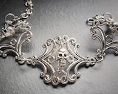 Gothic Skull Bracelet - Goth Jewelry - Ren Faire - Victorian Goth - Pirate Costume - Sugar Skull - Vampire Jewelry - Victorian Jewelry Gift