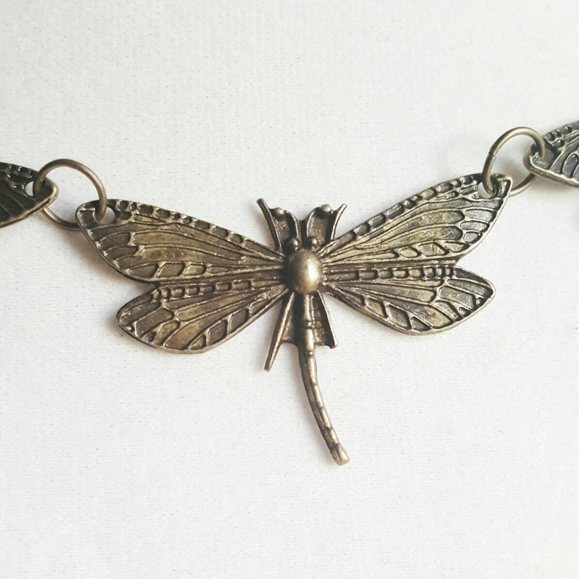 Bronze Dragonfly Necklace Bronze Jewelry Ren Faire Etsy
