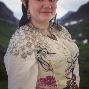 Metal Shawl - Shoulder Jewelry - Body Jewelry - Renaissance Faire - Handfasting - Handmade Gift - Fancy Women’s Armor - Metal Shrug - Garb image 8