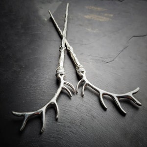 Christmas Hair Sticks - Antler Hair Pins - Reindeer - Rudolph  - Handmade Hairsticks - Renaissance Festival - Unique Gift for Her