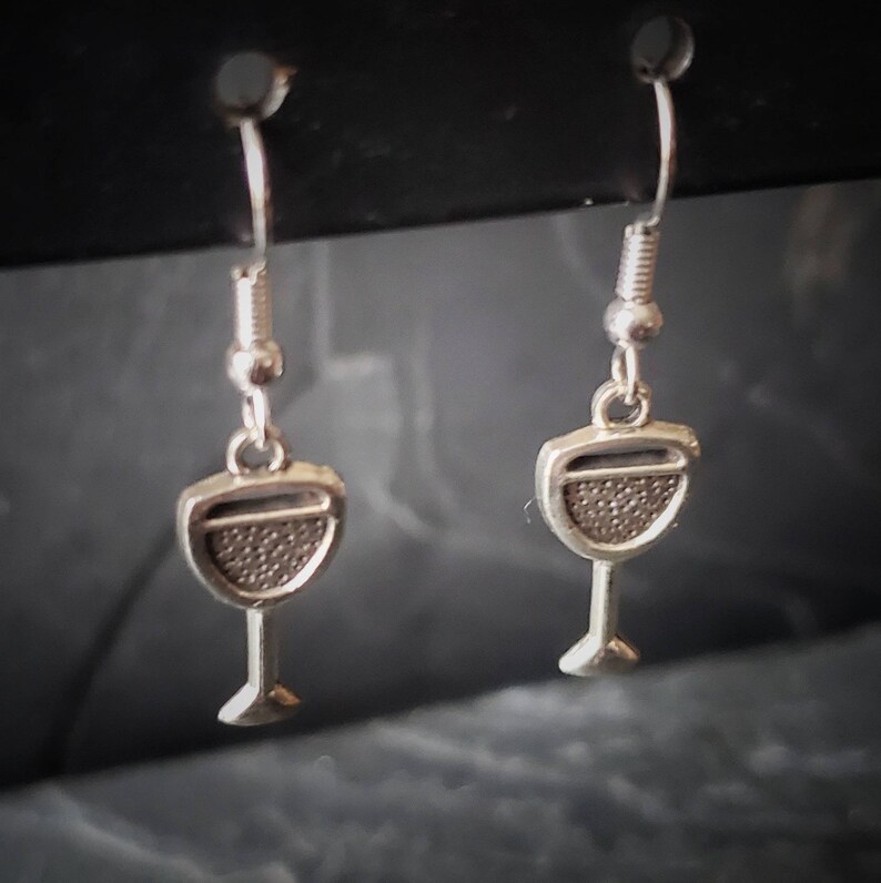 Wine Earrings Handmade Jewelry Wine Glass Earrings Ren Faire Small Earrings Wine Jewelry Wine Glass Jewelry Gift Idea for Her