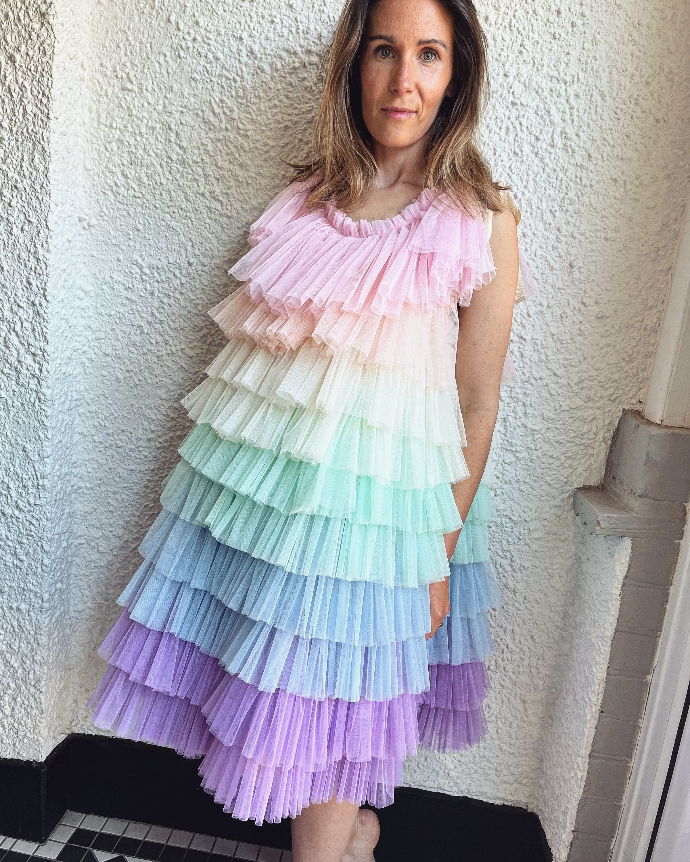 Pastel Rainbow Ruffle Mama Dress Etsy UK