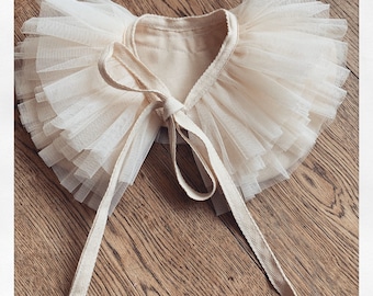 Cream ruffle collar