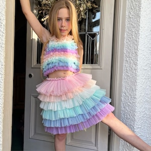 Pastel rainbow tutu/top set zdjęcie 1