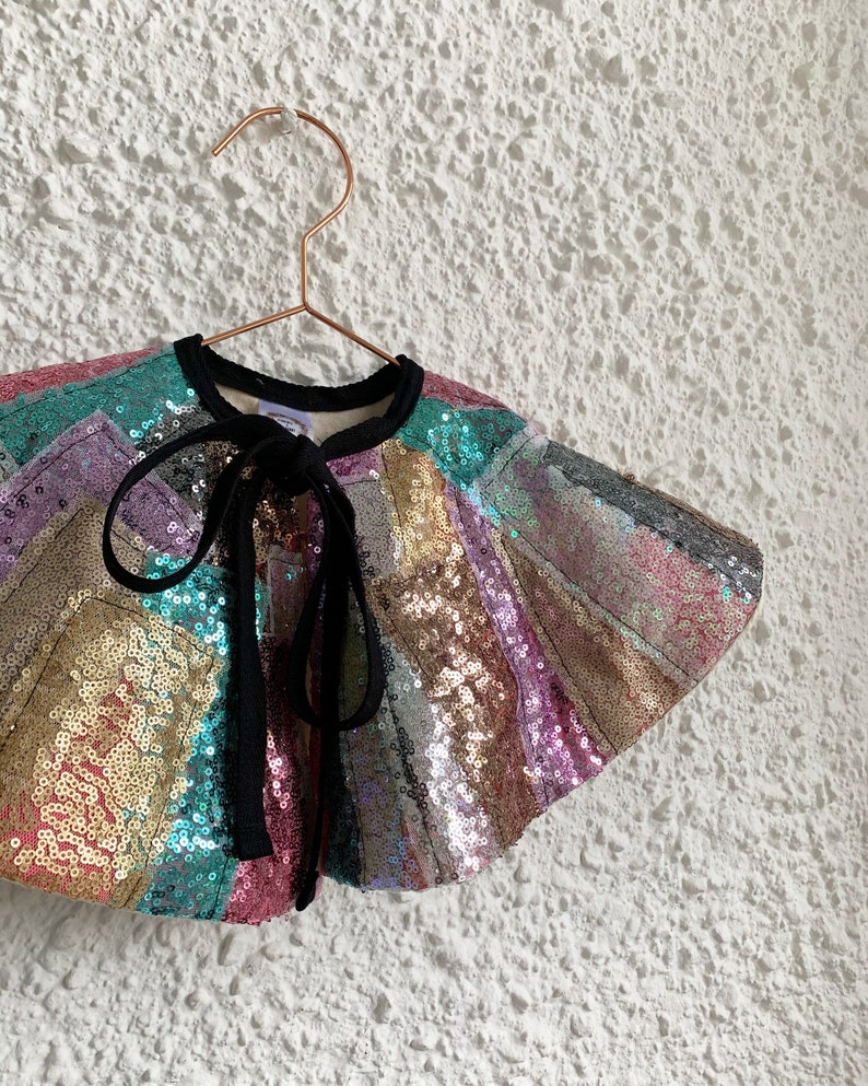Sequin collage mini cape