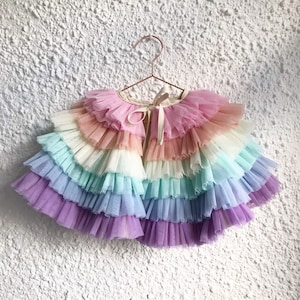 Kids Ruffle rainbow dress up cape
