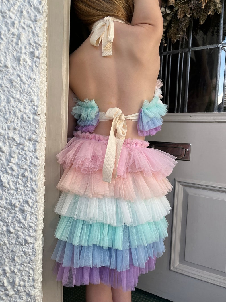 Pastel rainbow tutu/top set zdjęcie 3