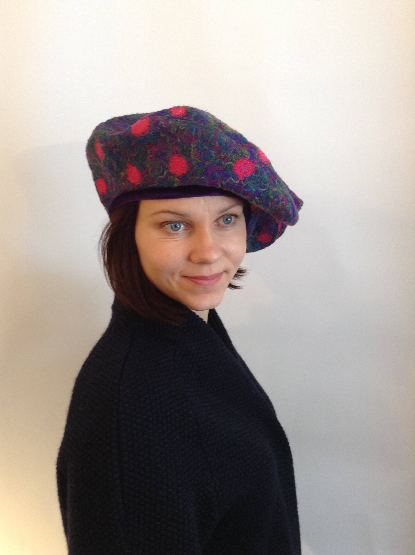 Original and Stylish Women's Beret Cool Green and Purple Etsy
