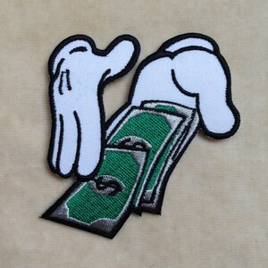 Hands With Money Iron On Patch