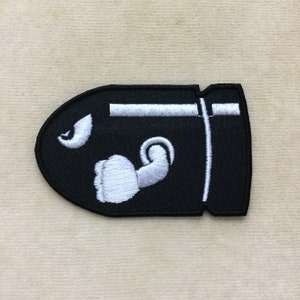 Bullet Bill Super Mario Iron On Patch, 2