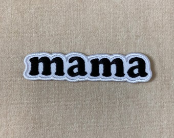 Mama Bumper Cut To Shape Embroidered Iron On Patch